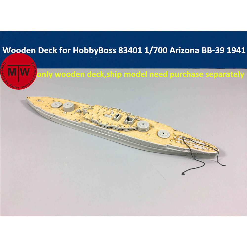 Model Kit Uss Arizona - 1/700 Scale Wooden Deck for HobbyBoss