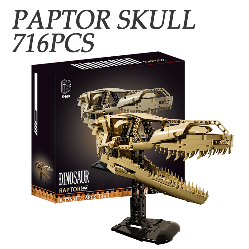Model Kit Dinosaur - 716PCS Raptor Building Blocks Skeleton Toys