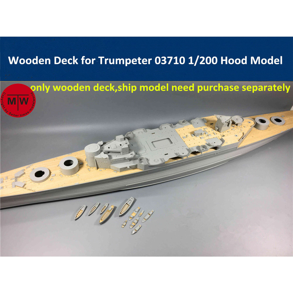 Model Kit Battleship - 1/200 Scale Wooden Deck for Trumpeter
