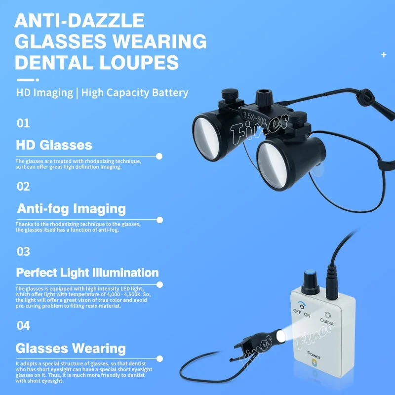 Finer Dental Magnifying Glass  - Magnifier With Light recension och pris
