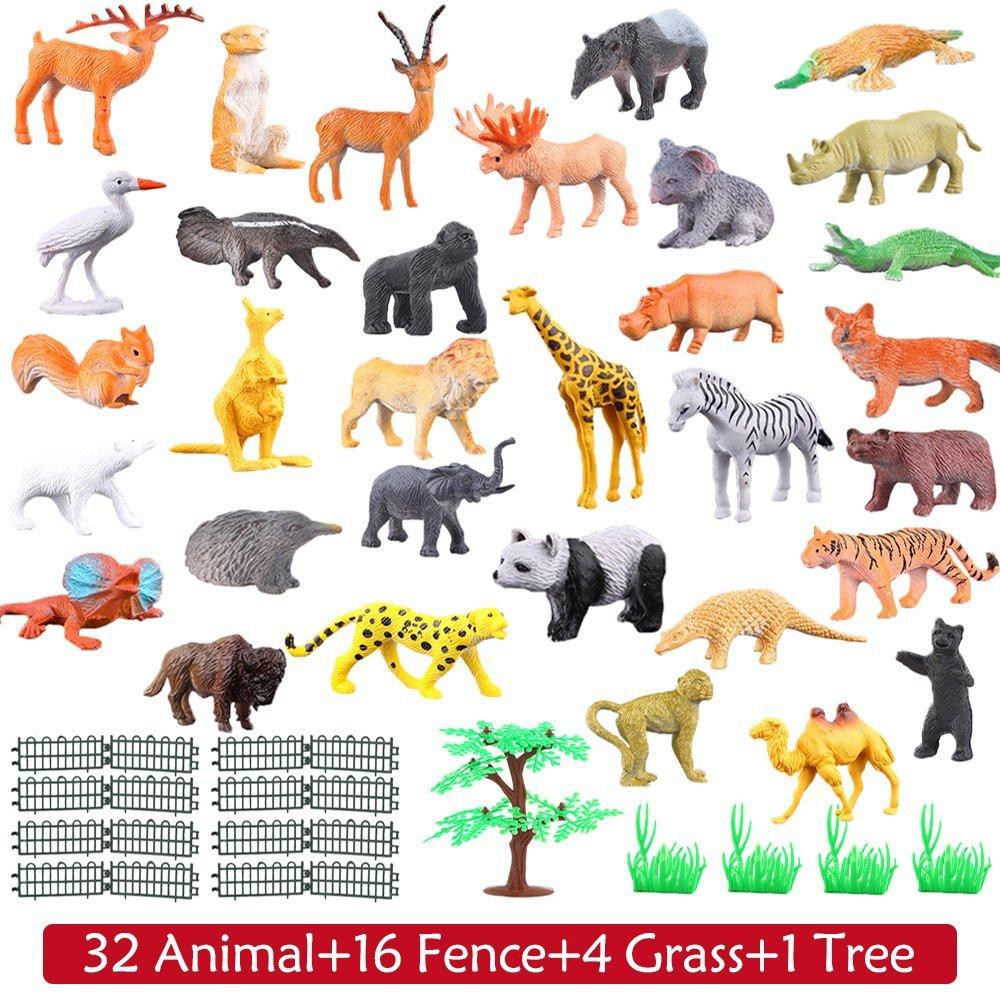 54 Pcs Mini Jungle Animal Toys - Model Kit Dinosaur recension och pris