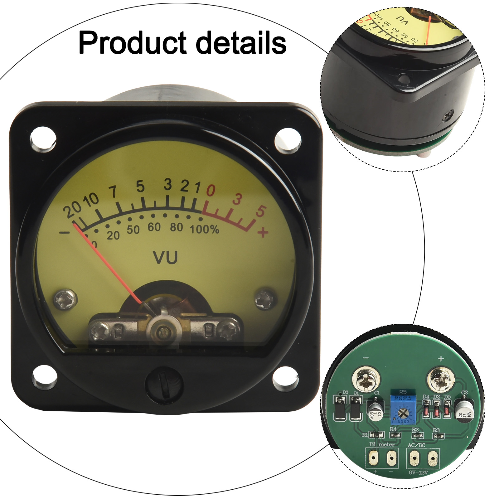 VU Level Meter 45mm With Backl - Panel Line Marker recension och pris