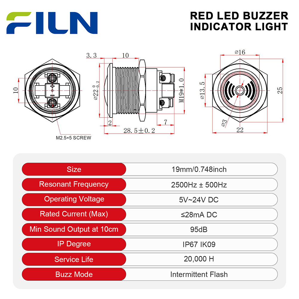 FILN 2PCS 19MM Metal LED Buzze - Panel Line Marker recension och pris