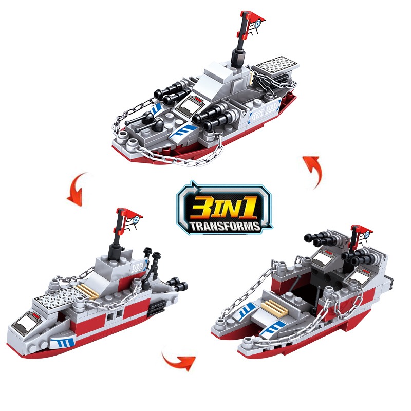 1000+Pcs Navy War Chariot Ship - Model Kit Battleship recension och pris