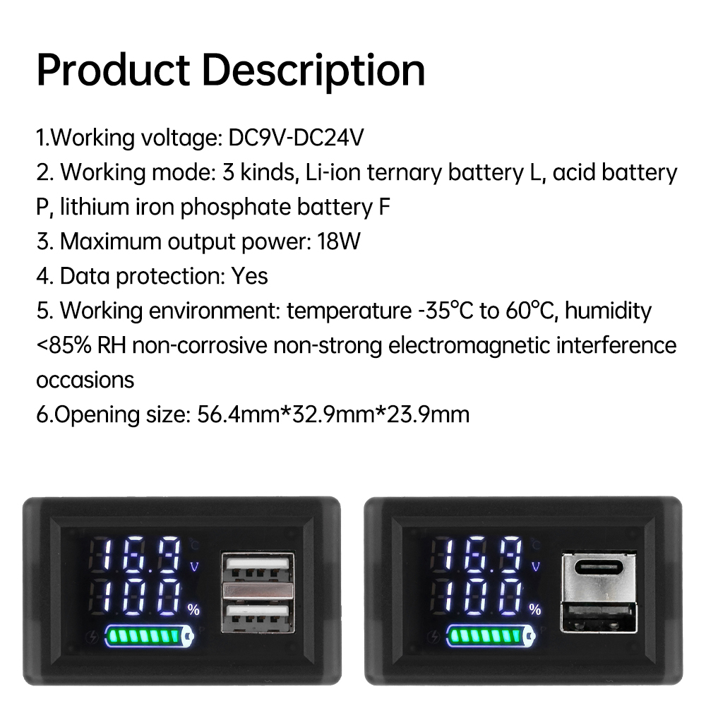 USB+Type-C/Dual USB 9V 12V 24V - Panel Line Marker recension och pris